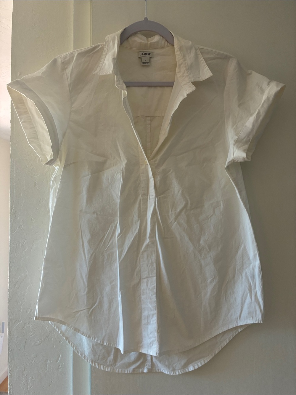J. Crew White Short-Sleeve Button-Down Shirt
